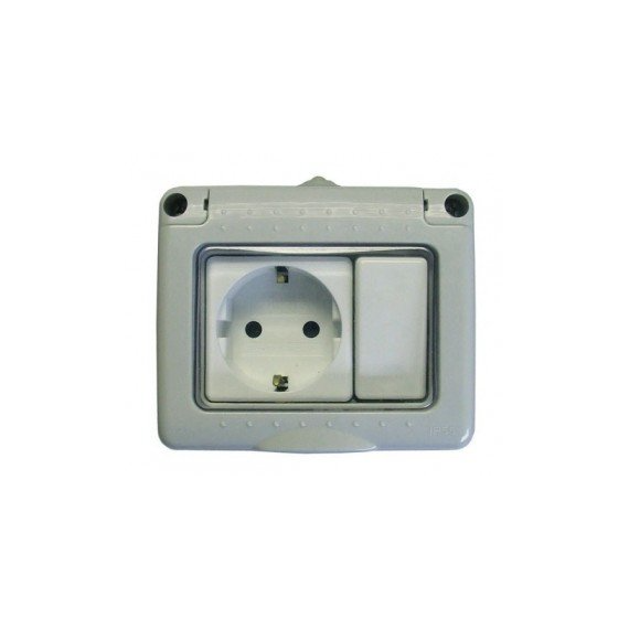 Caja Estanca Enchufe Schuko Con Interruptor