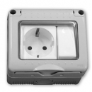 Caja Estanca Enchufe Schuko Con Interruptor