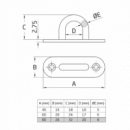 Placa Amarre Oval Inox - Modelo 30166