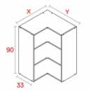 Módulo Esquinero Gris-aluminio En 90 Cm X 33 Cm X 64 Cm