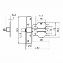 Cerrojo De Seguridad - Acero Cromado Brillo - 88 X 131 Mm - Modelo 1p