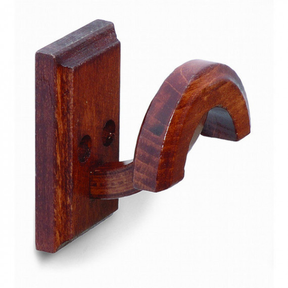 Percha Madera Sapeli Pomo Arco Adhesivo y Tornillo