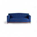 SOFA TAPIZADO VELVET AZUL 210 CM