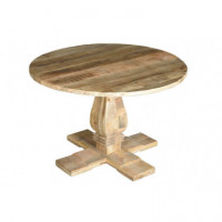 MESA REDONDA 120 CM MADERA MACIZA- ROUND DINING TABLE - Guanxe Atlantic Marketplace
