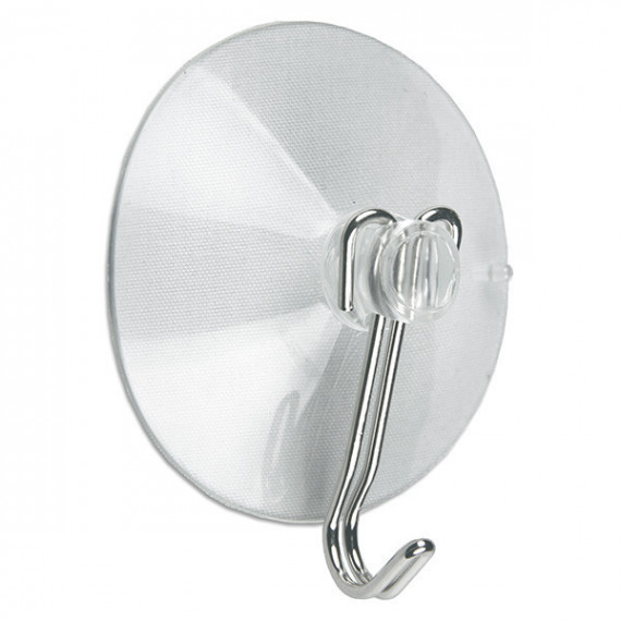 Ventosa Gancho Acero Transparente