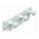 Perchero Madera  Pomo Redondo 3 Pomos Lacado Blanco