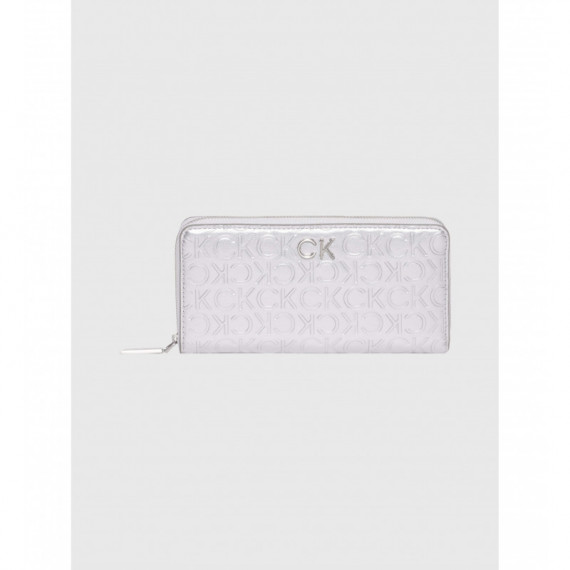 Re-lock Z/a Wallet Lg_emb Silver Emb/deb  CALVIN KLEIN