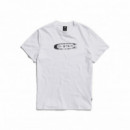 G-STAR RAW DENIM Camisetas Hombre Camiseta G-star Distressed Old School Logo White