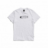 G-STAR RAW DENIM Camisetas Hombre Camiseta G-star Distressed Old School Logo White