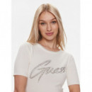 Grace Logo Rn Ss Swtr Cream White  GUESS