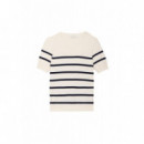 Jerséis y Sudaderas Top LA PETITE ÉTOILE de Punto Murlo Ecru Marine