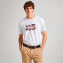 Camiseta Fit Regular Logo Union Jack  PEPE JEANS