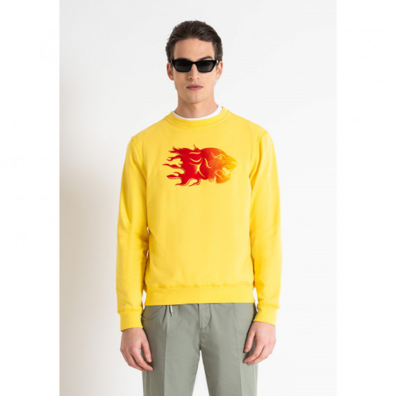 Sudadera Regular Fit de Algodón Mixto y Poliéster Sostenible con Estampado Flock de ANTONY MORATO