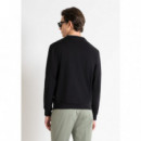 Sudadera Regular Fit de Algodón Mixto y Poliéster Sostenible con Estampado Flock de ANTONY MORATO