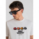 Camiseta Regular Fit 100 % de Algodón con Estampado Space Invaders de ANTONY MORATO