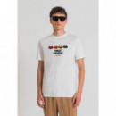 Camiseta Regular Fit 100 % de Algodón con Estampado Space Invaders de ANTONY MORATO