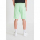 Pantalones Cortos de Felpa Regular Fit de Algodón con Estampado del Logotipo de Goma de ANTONY MORATO