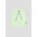 Pantalones Cortos de Felpa Regular Fit de Algodón con Estampado del Logotipo de Goma de ANTONY MORATO