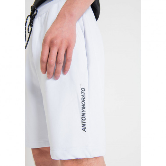 Pantalones Cortos de Felpa Regular Fit de Algodón con Estampado del Logotipo de Goma de ANTONY MORATO