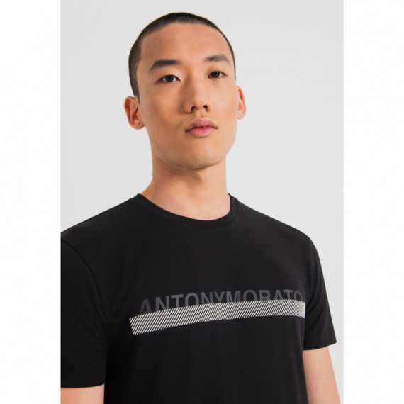 Camiseta Super Slim Fit de Algodón con Logotipo Estampado de Goma de ANTONY MORATO