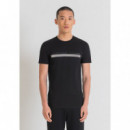 Camiseta Super Slim Fit de Algodón con Logotipo Estampado de Goma de ANTONY MORATO