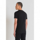 Camiseta Super Slim Fit de Algodón con Logotipo Estampado de Goma de ANTONY MORATO