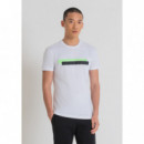Camiseta Super Slim Fit de Algodón Elástico con Logotipo Estampado de Goma de ANTONY MORATO
