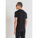 Camiseta Super Slim Fit de Algodón Elástico con Logotipo Estampado de Goma de ANTONY MORATO