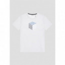 Camiseta Regular Fit 100 % de Algodón con Estampado de Cubo de ANTONY MORATO