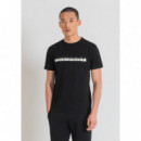 Camiseta Super Slim Fit de Algodón con Logotipo Estampado de Goma de ANTONY MORATO
