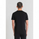 Camiseta Super Slim Fit de Algodón con Logotipo Estampado de Goma de ANTONY MORATO