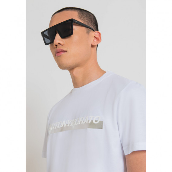Camiseta Super Slim Fit de Algodón con Logotipo Estampado de Goma de ANTONY MORATO