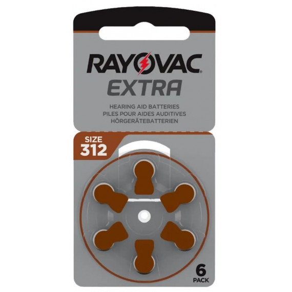 Pila RAYOVAC 312 para Audífonos Pack de 6