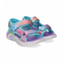 Sandalia+luces Unicornio Cielo/rosa  SKECHERS
