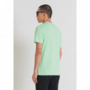 Camiseta Regular Fit de Algodón con Logotipo Estampado Frontal de ANTONY MORATO