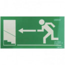 Cartel Fluorescente Subida Escalera Izquierda