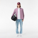 Camisetas Hombre Camiseta LACOSTE de Corte Clásico de Punto de Algodón Blanca