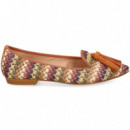 Bailarina Popo Rafia Multi Cuero  MIUXA