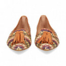 Bailarina Popo Rafia Multi Cuero  MIUXA