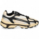 Deportivo Malla+nobuck Cuero+negro  LACOSTE