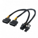 AISENS Cable Alimentacion Tarjeta Grafica 2 Molex a Pci-e 6+2 Pin 20CM