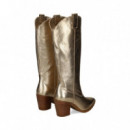 Bota Cowboy Metalizada Platino  UNISA