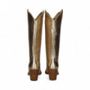 Bota Cowboy Metalizada Platino  UNISA