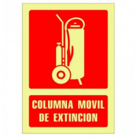 Cartel PVC Fotoluminiscente Columna Movil Extincion 21X29