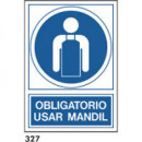 Cartel PVC Es Obligatorio el Uso de Mandil 40X30