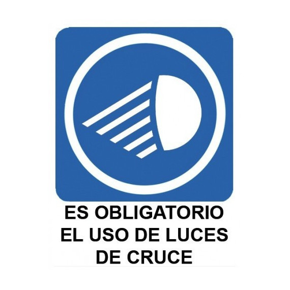 Cartel PVC Uso Obligatorio de Luces de Cruce 40X30