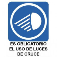 Cartel PVC Uso Obligatorio de Luces de Cruce 40X30