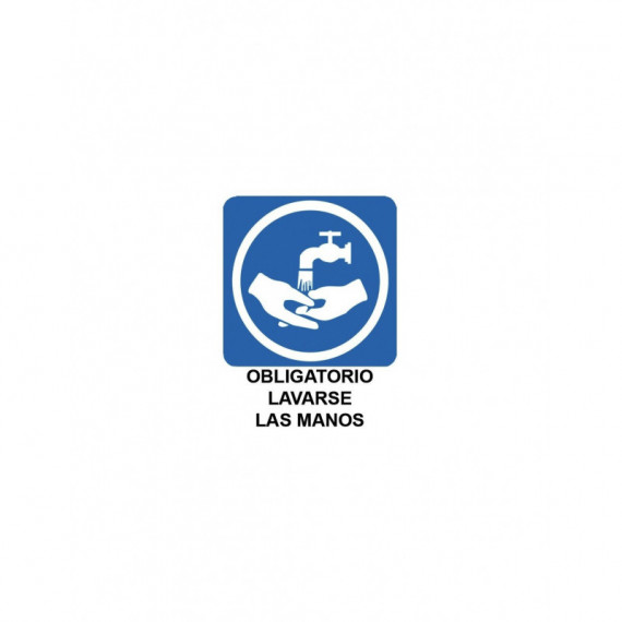 Cartel PVC Obligatrio Lavarse las Manos 40X30