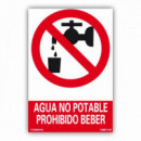 Cartel PVC Agua No Potable 40X30