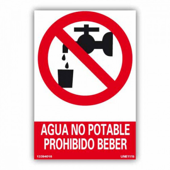 Cartel PVC Agua No Potable 40X30